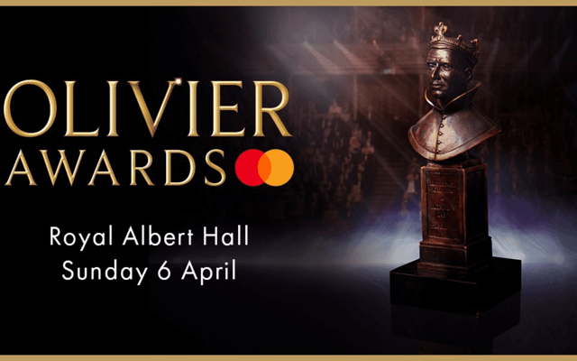 Olivier Awards bronze trophy bust with awards branding for the Royal Albert Hall ceremony