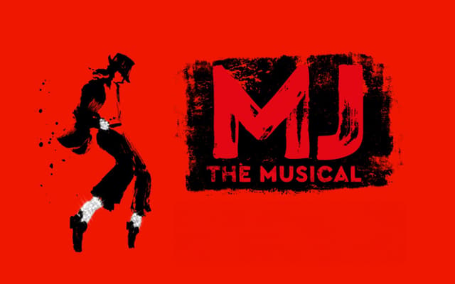 MJ The Musical logo with silhouette of a dancer in iconic pose.