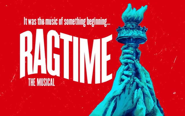 The cast of the Ragtime revival on a Broadway stage