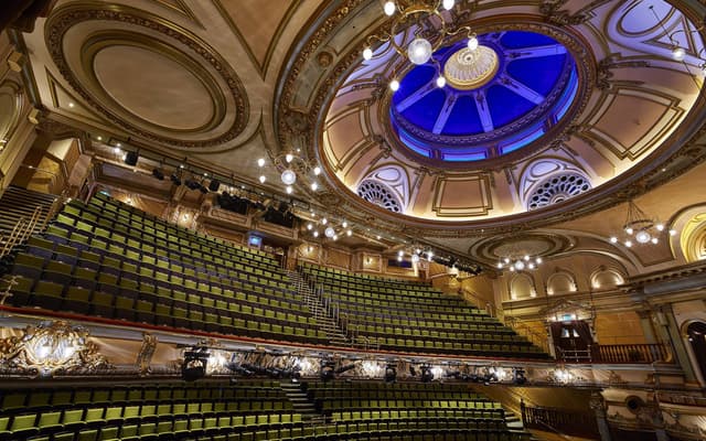 The grand domed auditorium of the air-conditioned Victoria Palace Theatre in London's West End