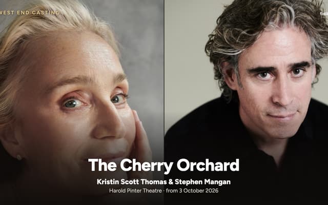 Kristin Scott Thomas and Stephen Mangan, who star in The Cherry Orchard at the Harold Pinter Theatre