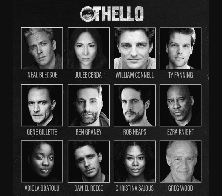 Black and white cast headshot grid for the Othello Broadway production