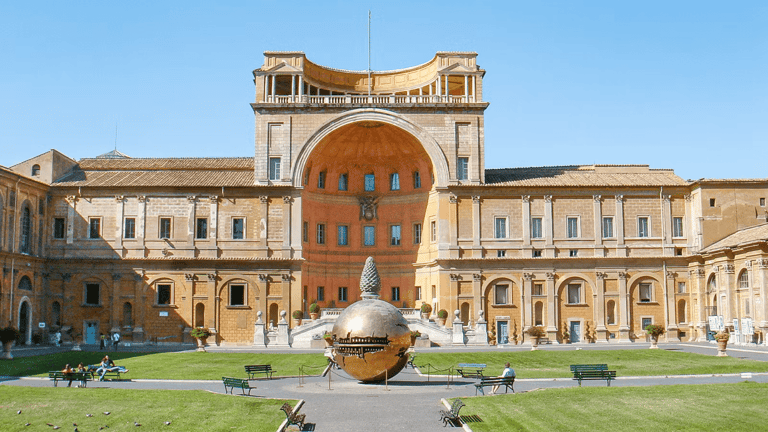 The spiral Bramante staircase inside the Vatican Museums in Rome