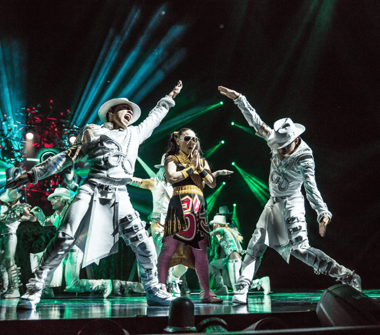 Dancers performing in Michael Jackson ONE by Cirque du Soleil in Las Vegas