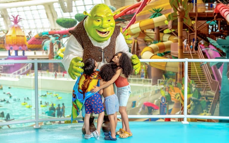 Water slides at the DreamWorks Water Park at American Dream