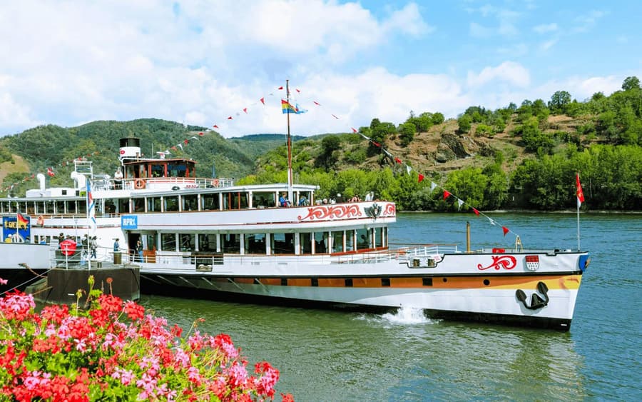 Koblenz Rhine River Cruise on a Historical Paddle Steamer