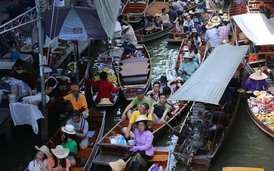 From Bangkok: Colors of Damnoen Saduak: Bike Tour, Lunch, Boat Ride + Transfers