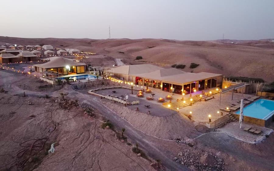 Agafay Desert Camp Sunset with Pool Access, Dinner Show & Transfers