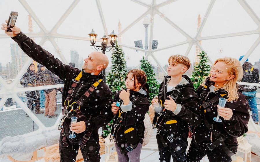 Up at the O2 Snow Globe Experience