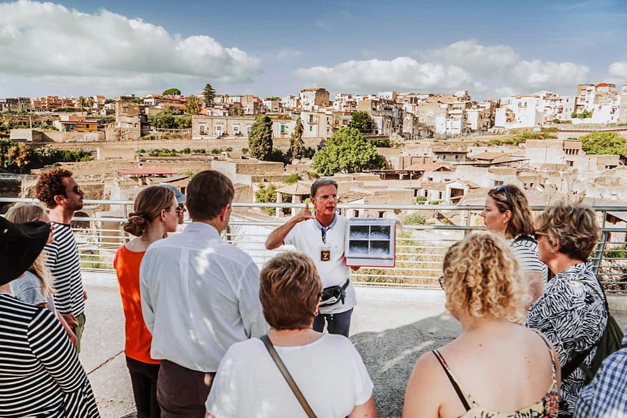 From Pompeii: Pompeii and Herculaneum Guided Tour with Train Transfer, Naples