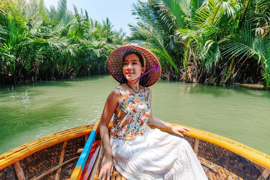 From Da Nang: Coconut Forest Half-Day Guided Tour with Basket Boat Ride, DIY Activities, Lunch & Transfers, Hoi An