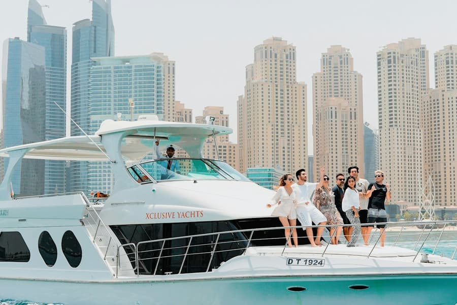 Dubai Harbour Luxury Yacht Tour with BBQ and Drinks, at Dubai Sightseeing Cruises