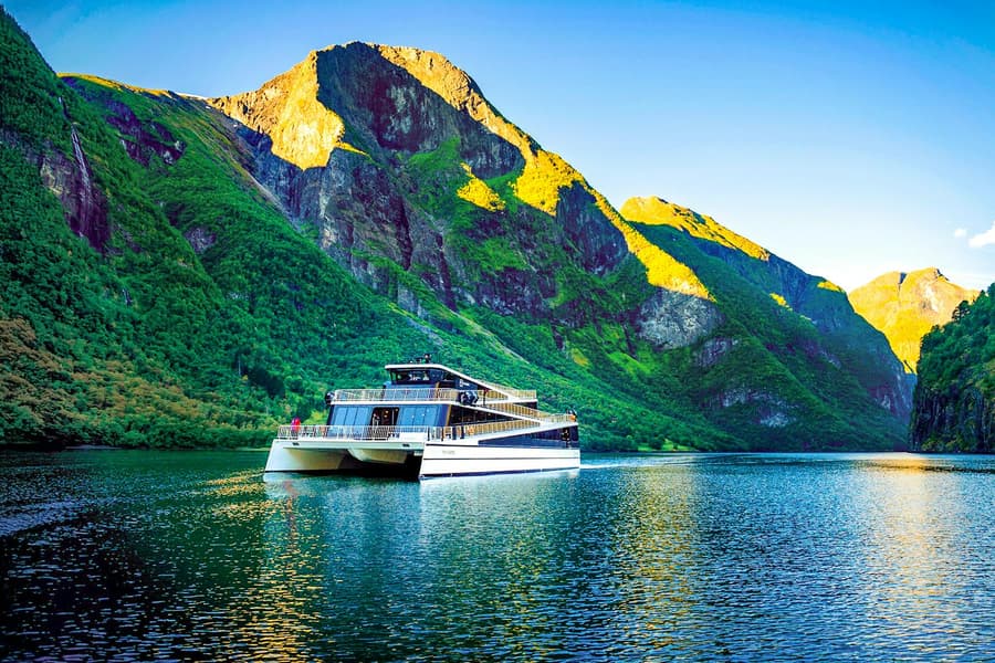 From Bergen: Guided Day Tour of Flåm & Stegastein Viewpoint with Nærøyfjord Cruise, Bergen