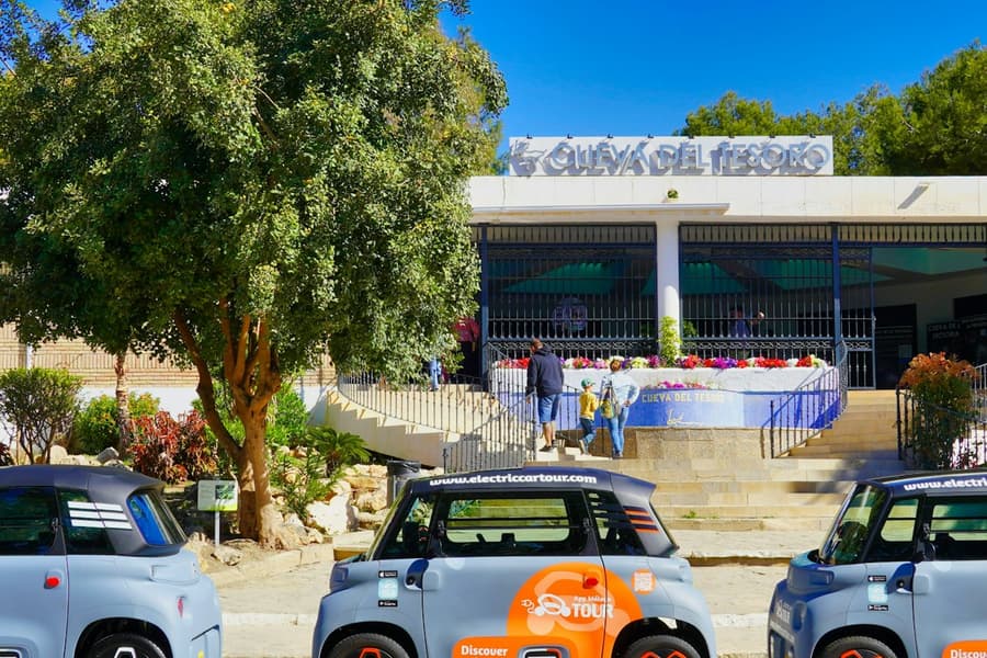 Málaga: Guided Electric Car Tour + Treasure Cave Entry, at Malaga City Tour, Malaga