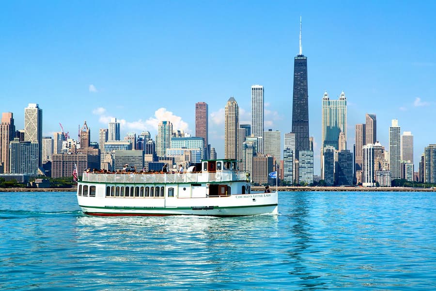 Chicago River & Lake Sightseeing Cruise by First Lady, at 112 E Wacker Dr