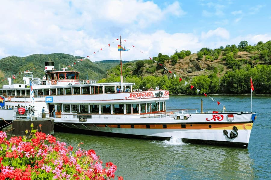 Koblenz Rhine River Cruise on a Historical Paddle Steamer, Koblenz