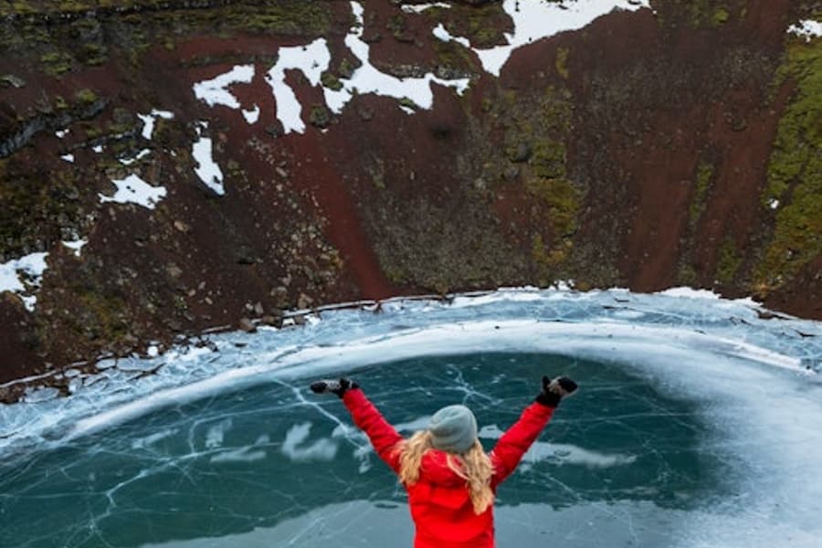 Керидский кратер: билет на вход, at Kerid Crater, Selfoss