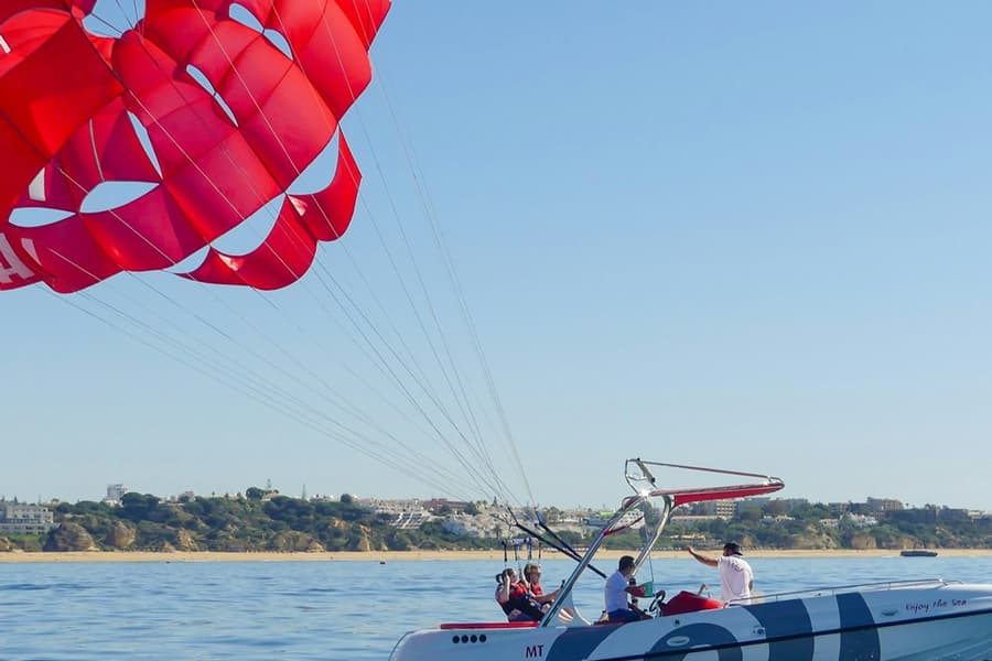Albufeira: Guided Parasailing Experience, at Algarve Water Activities, Albufeira