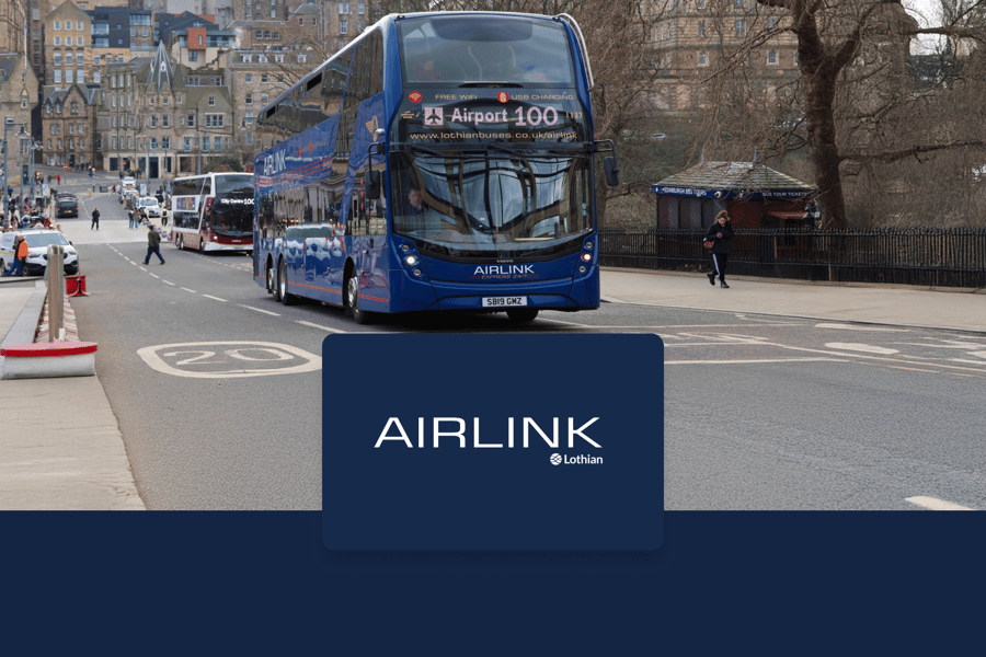 Airlink 100: One-Way/Same-Day Round-trip Bus Transfers Between Edinburgh Airport & Waverly Bridge Station, at Waverley Bridge