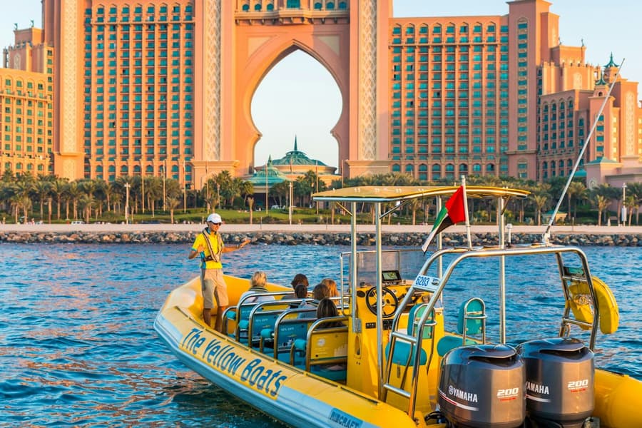 The Yellow Boats: 75-Min Atlantis Tour - Dubai Marina, Ain Dubai, Palm, Atlantis, at Dubai Sightseeing Cruises, Dubai