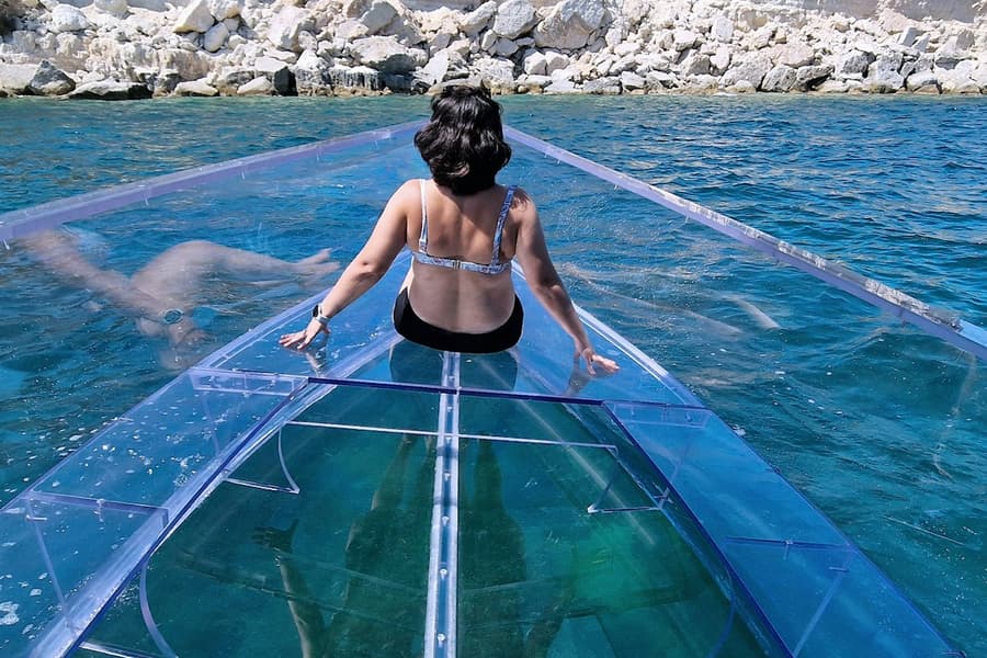 Syracuse: Coast & Sea Caves Transparent Boat Tour + Swim Stop, at Syracuse Cruises & Boat Tours, Syracuse