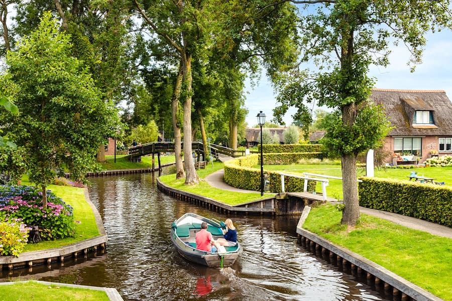 From Amsterdam: Giethoorn Small-Group Day Tour with Electric Boat Ride, at DoubleTree by Hilton Amsterdam Centraal Station