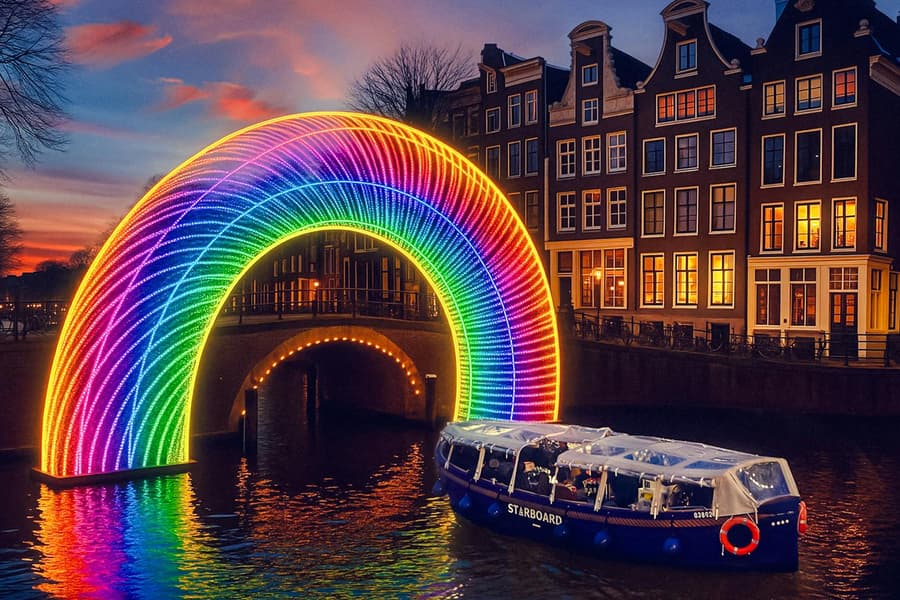 Amsterdam Light Festival: 75-Min Small-Group Cruise with Unlimited Drinks tickets at Amstel 178