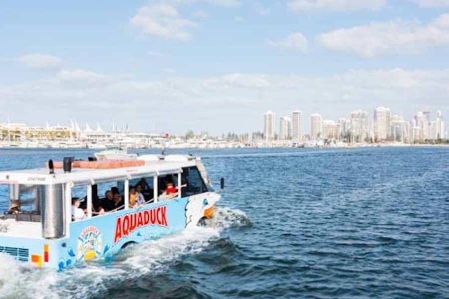 اکواڈک 1-گھنٹہ شہر کا دورہ اور دریا کی سیر, at Aquaduck Safaris Gold Coast, Surfers Paradise