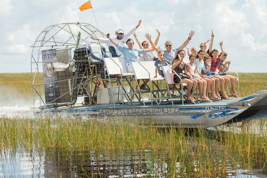 Miami: Everglades Airboat Tour, Biscayne Bay Cruise & Open-top Bus, at Miami Everglades Airboat Tours, Orlando