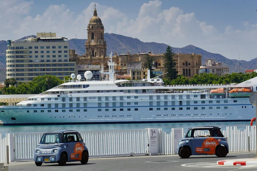 Málaga: Guided Electric Car Tour + Audio Guide, at Malaga City Tour, Malaga