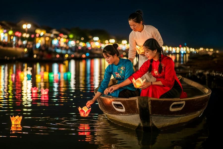 Coconut Boat Ride, Hoi An City Tour, Lantern Release & Dinner, Hoi An