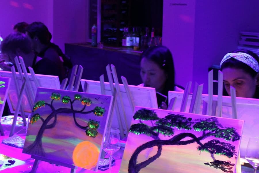 Amsterdam: Paint and Sip in the Dark, at Paint and Sip Amsterdam