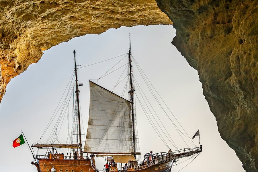 Benagil: Pirate Ship Afternoon Caves Cruise, at Algarve Boat Tours, Portimao
