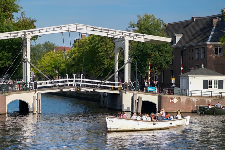 Amsterdam: 75-Minute Small Open Boat Canal Cruise, at Blue Boat Company