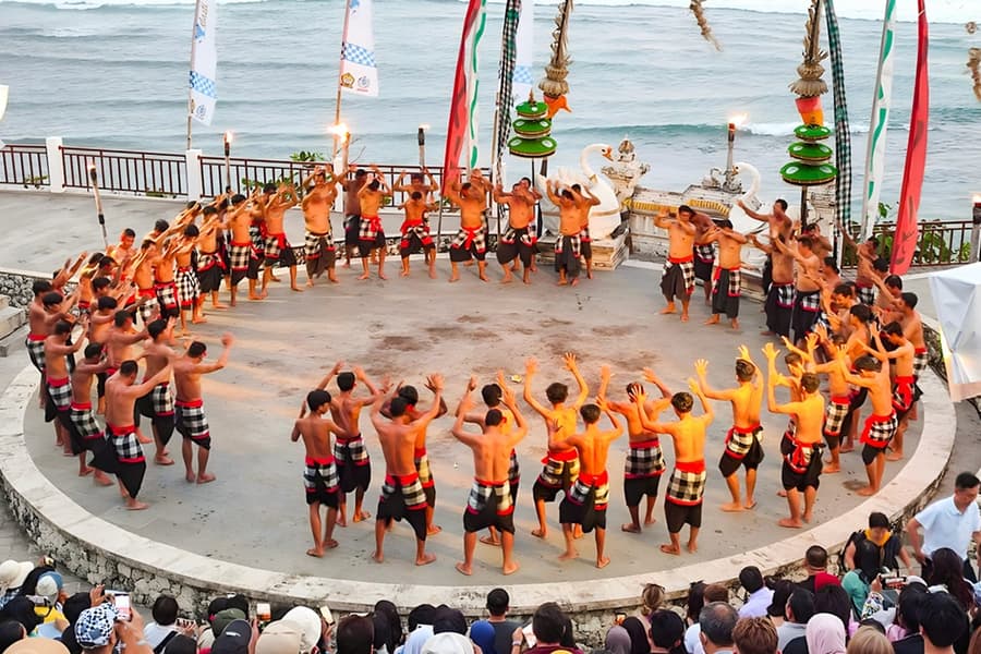 Kecak and Fire Dance Show at Melasti Beach, at Kecak Dance at Melasti Beach