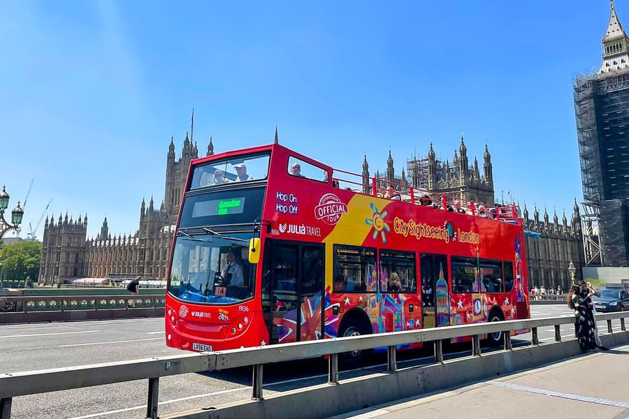 Combo (Save 15%): 24/48-Hr London Hop-On Hop-Off Bus Tour + Thames River Cruise, at London Eye Pier