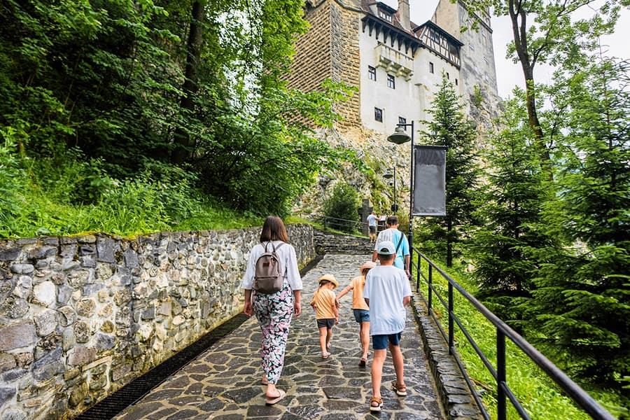 Ljudtur på Bran Slott, at Bran Castle, Bucharest