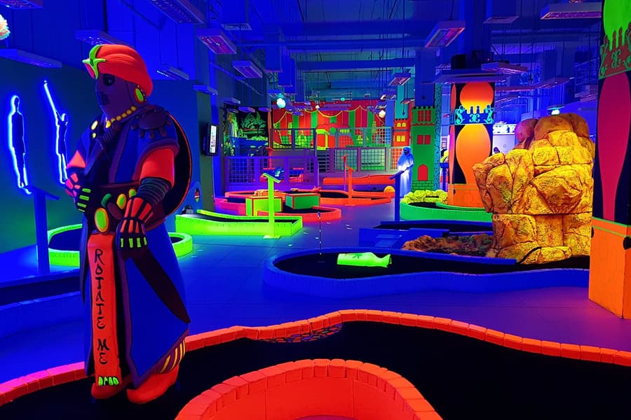 Glow in the Dark Mini Golf, at Tee & Putt Mini Golf