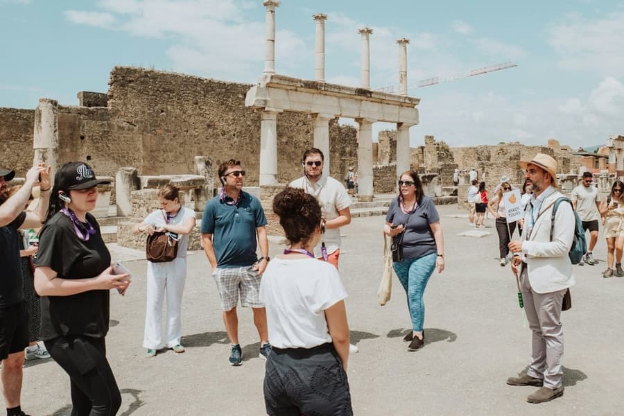Pompeii & Herculaneum: Fast Track Ticket + Guided Tour + Roundtrip from Naples, at Pompeii Day Trips from Naples