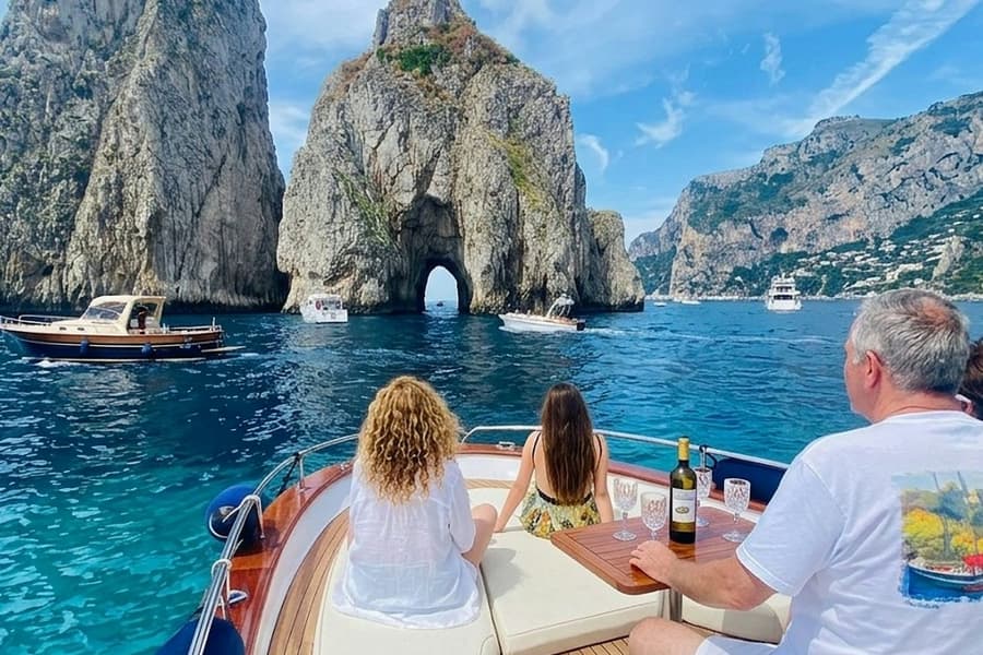 Capri: Boat Tour from Positano + Brunch + Drinks + Snorkeling, at Capri Cruises & Boat Tours, Capri