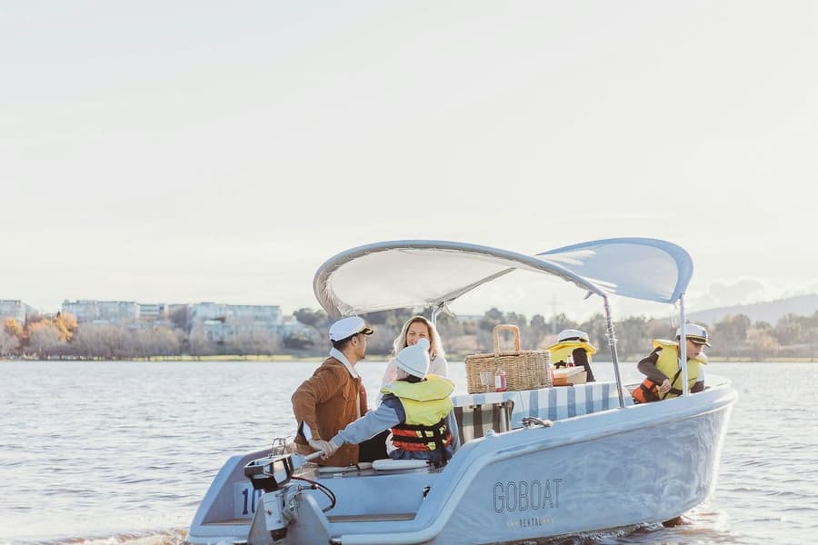 Private Electric Picnic Boat Hire, at Canberra Cruises, Kingston