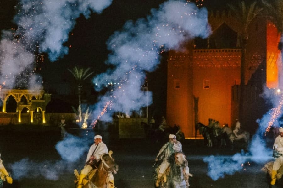 Marrakesh: Dinner Show + Roundtrip Transfer, at Marrakesh Food & Drinks