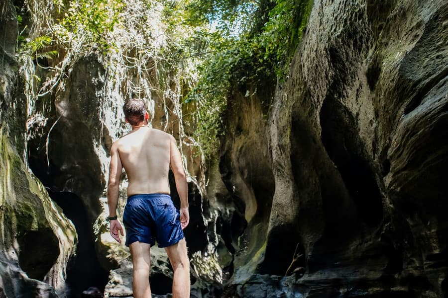 Bali Adventure Tour with Hidden Canyon Trekking and Goa Gajah Temple Visit, at Hidden Canyon Beji Guwang, Bali