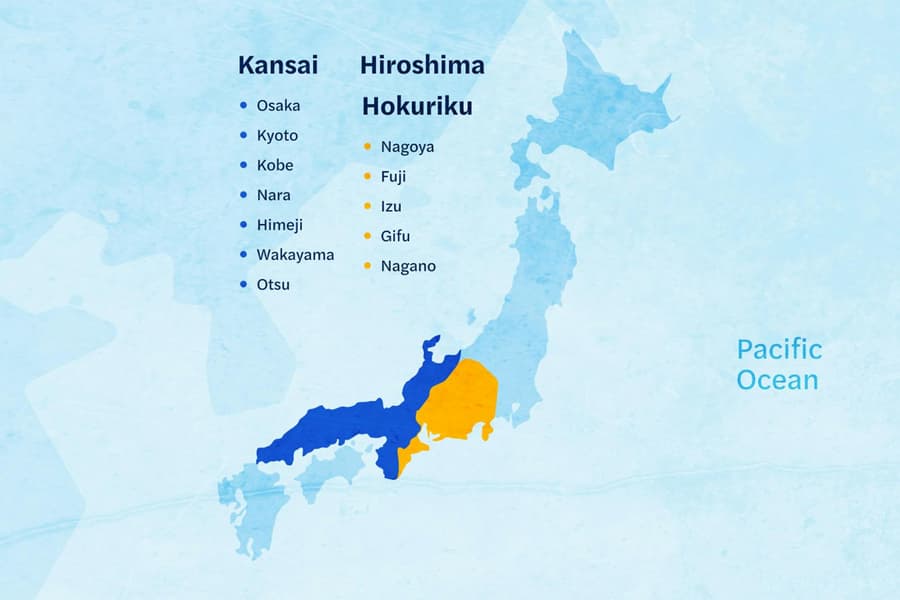 JR Pass: Kansai with Hiroshima or Hokuriku, at Japan