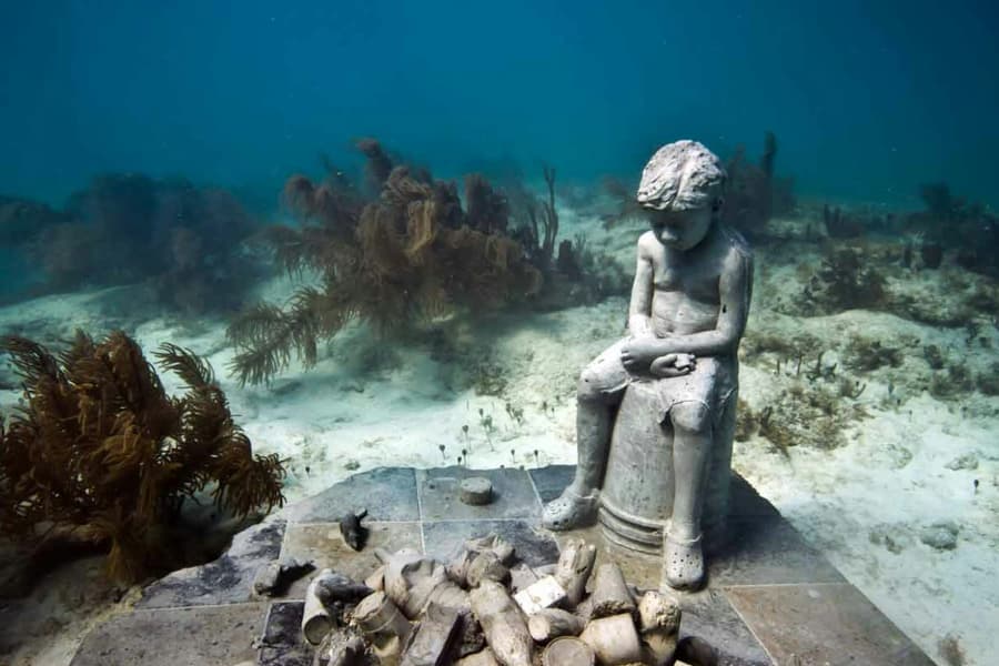 MUSA Cancún Underwater Art Museum: Snorkel & Glass-Bottomed Boat Tour with Drink, at Cancún Boat and Water Activities, Tulum