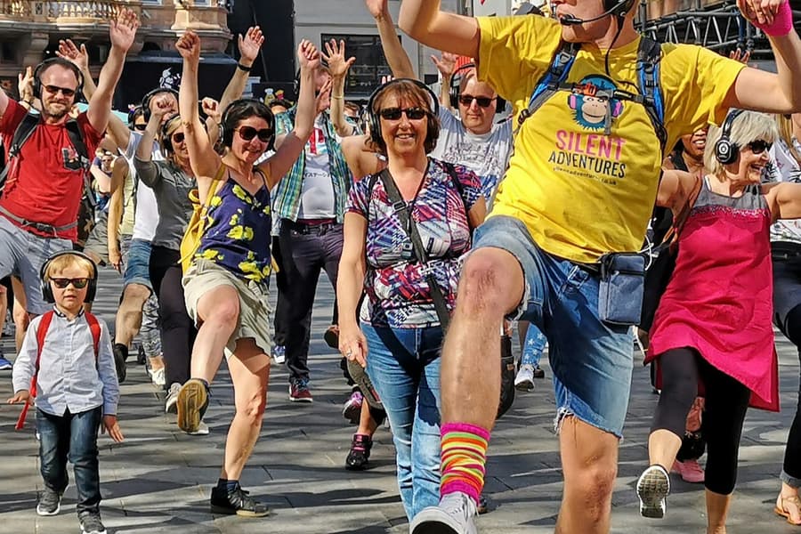 Edinburgh: Guided Silent Disco Adventure at the Fringe (August), at Edinburgh City Tours