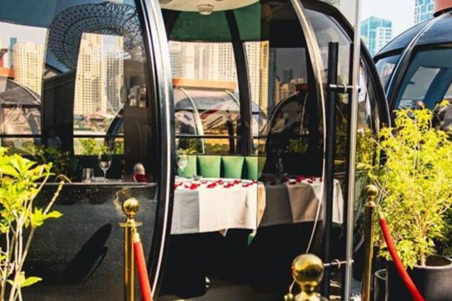 Dubai Private Pod Dining Experience with 4-Course Pan-Asian Set Menu and Skyline Views, Dubai