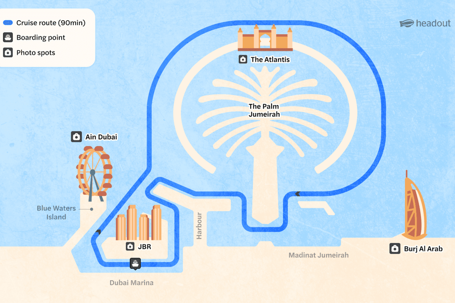 Saída da Marina de Dubai: Tour de 1,5 horas de lancha turística pela Marina de Dubai, Burj Al Arab e Atlantis, Dubai