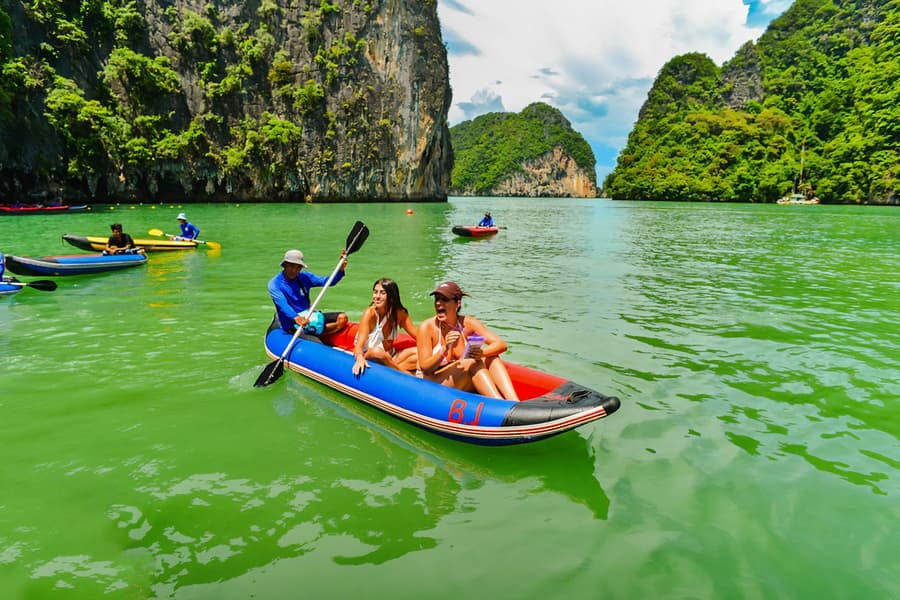 De Barco Grande: Excursão à Ilha James Bond, Ilha Hong e Canoagem na Baía de Phang Nga a partir de Phuket, Phuket