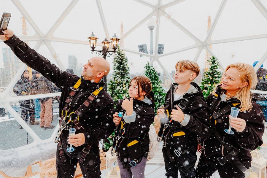 Up at the O2 Snow Globe Experience, London